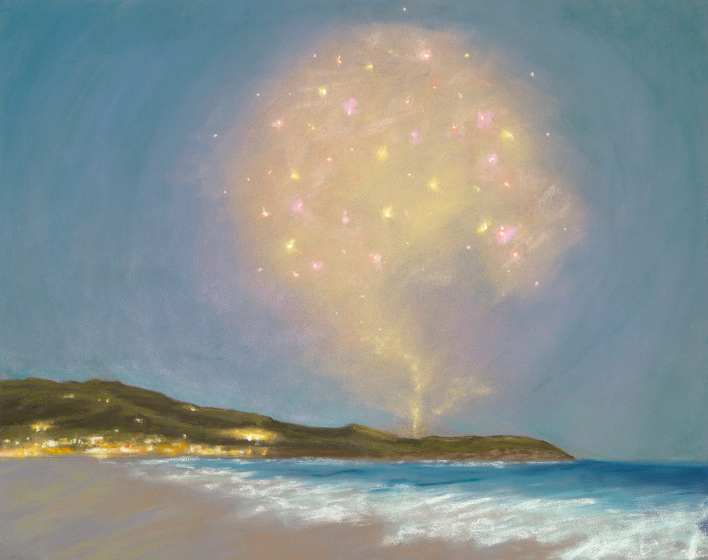 Coastal Fireworks Print